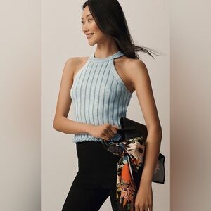 Pilcro Halter Ribbed Sweater Tank  NWT
